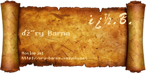 Őry Barna névjegykártya