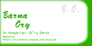 barna ory business card